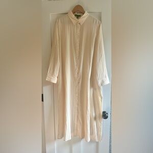 NWT J. Crew Long beach shirt in airy gauze